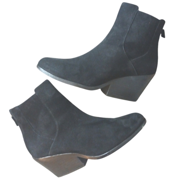 Eileen Fisher Black Western Ankle Boot Women's Black Suede Bootie size 7 - Picture 10 of 10